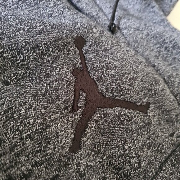 Air Jordan ICON Fleece Retro Men's Sweatshirt Grey - Picture 6 of 9
